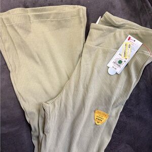 Cat & Jack Ribbed Flare Leggings in Sage Green